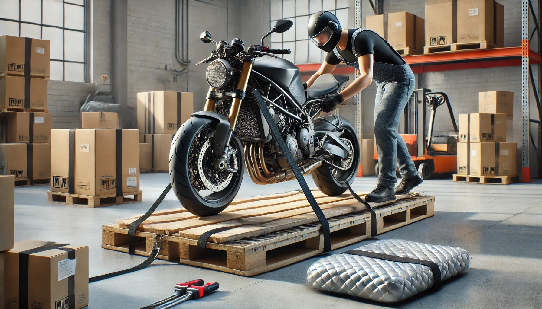 preparing motorcycle for shipping